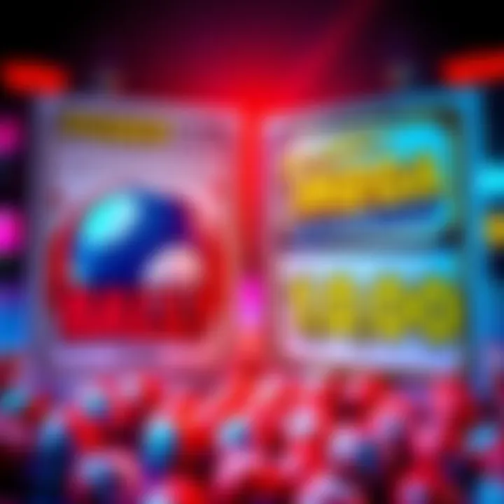 Visual comparison of PowerBall and Mega Millions tickets with jackpot amounts displayed