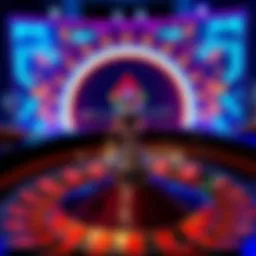 A roulette wheel showcasing Pragmatic Play's branding with a digital interface for online gaming