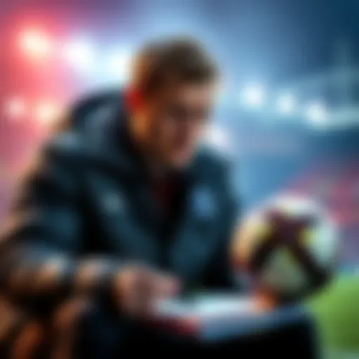Chris Winterburn analyzing match-ups for Week 9 of the Premier League with a notebook and a football
