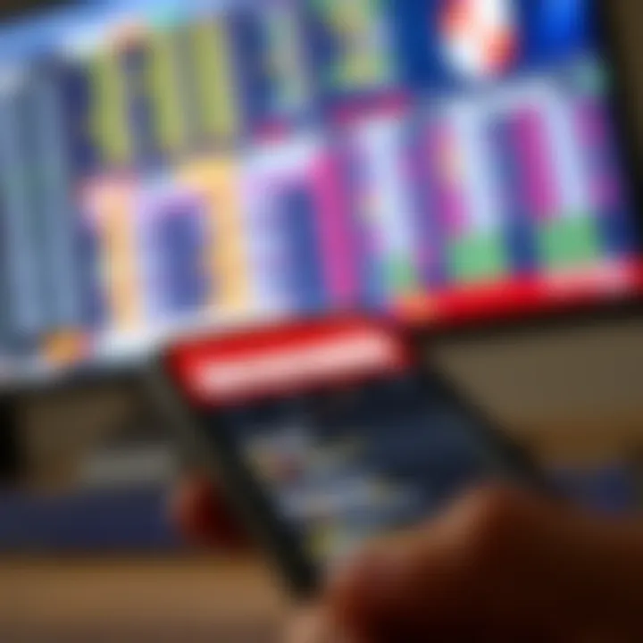 A close-up of a smartphone showing the PrizePicks betting interface with low odds highlighted, contrasting with traditional sportsbook odds on a computer screen in the background.