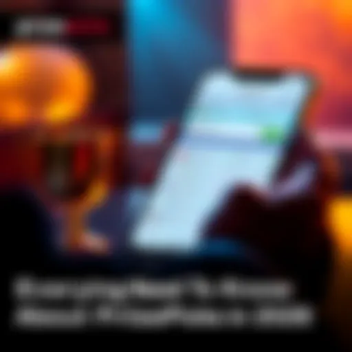 A person engaging with a mobile app displaying fantasy sports options and statistics, with a trophy on the table, symbolizing competition and excitement.