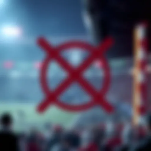 A sports betting graphic showing a crossed-out prop bet symbol, representing the ban in Utah
