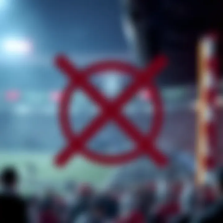 A sports betting graphic showing a crossed-out prop bet symbol, representing the ban in Utah