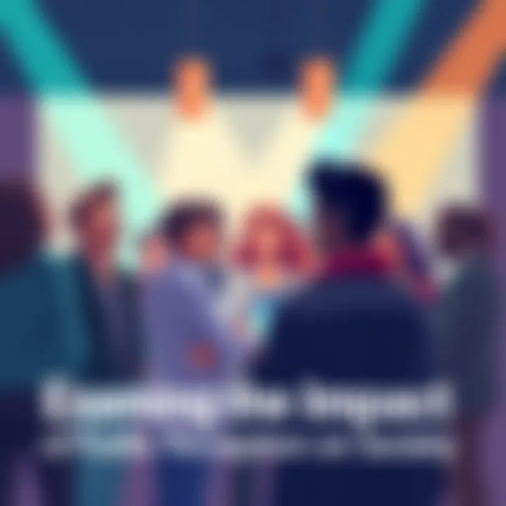 Public Perception Illustration A diverse group of people engaging in a discussion, representing different opinions and views on societal issues.