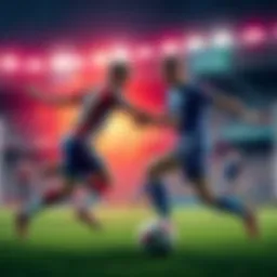 Players from Quads and Royal competing intensely on the field during a dramatic soccer match