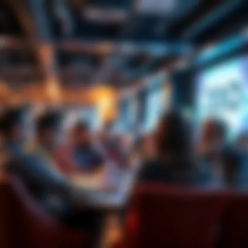 A group of former gamblers sharing their experiences and support in a forum setting