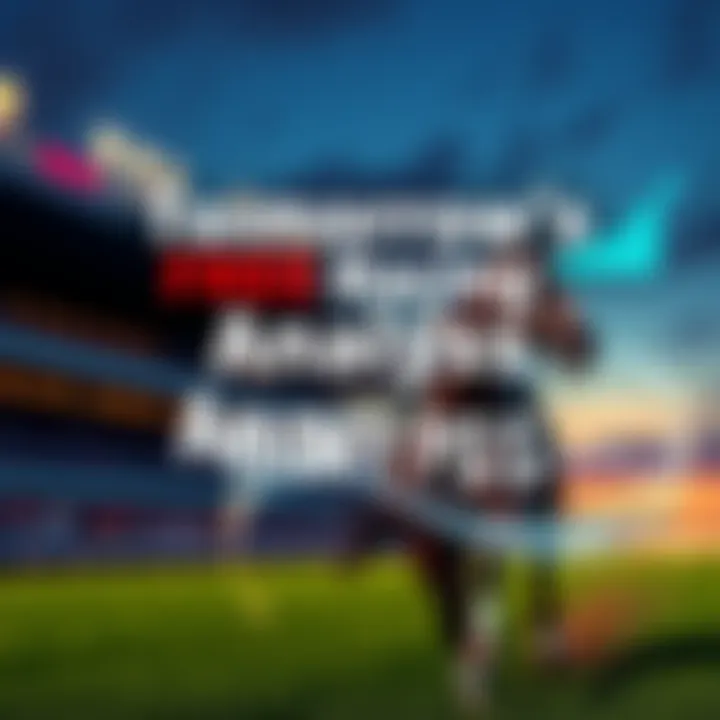 A jockey riding a horse on a racetrack with a graphic overlay showing data insights