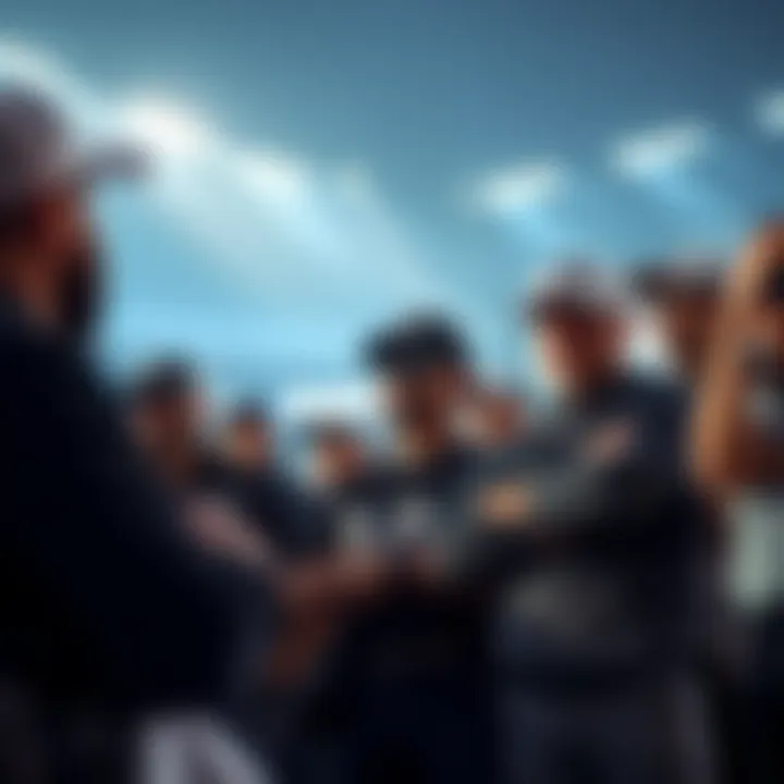 A group of excited Raiders fans sharing their thoughts on strategies for the upcoming game