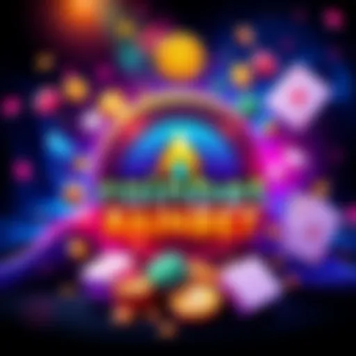 A colorful graphic showcasing the Rainbet logo with symbols of cryptocurrency and gaming elements like dice and cards.