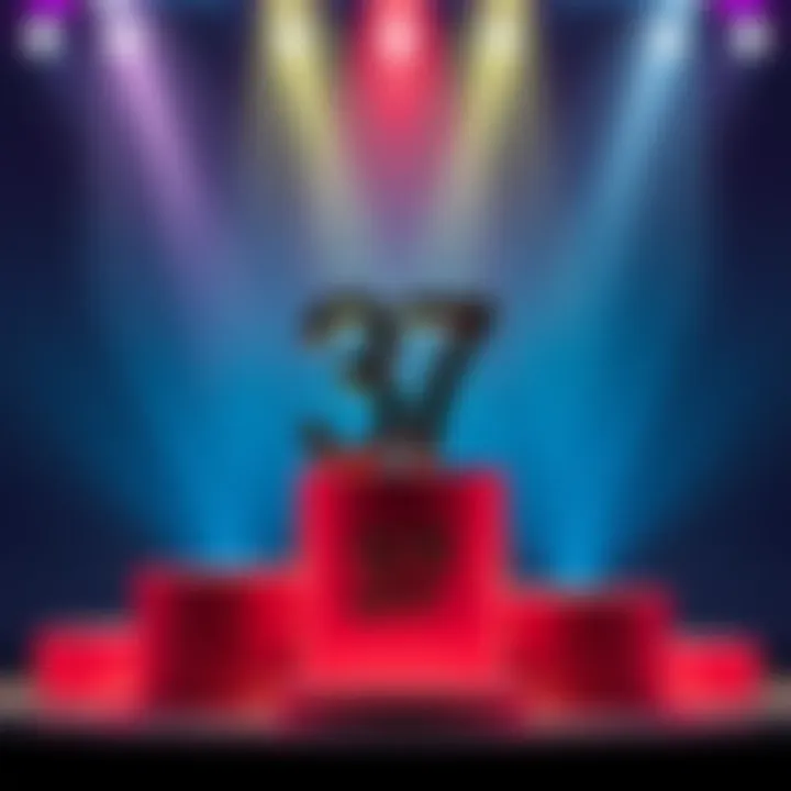 Ranking Number 37 A visual representation of number 37 in first place on a podium, symbolizing its ranking in competition.