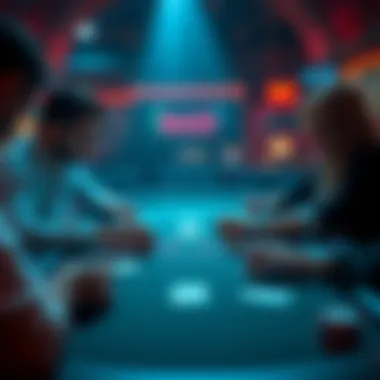 Players engaging in a Razz poker game focusing on blind stealing strategies with cards visible on the table.