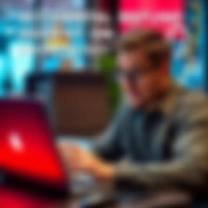 Person looking surprised while checking their bank account on a laptop after requesting a refund accidentally