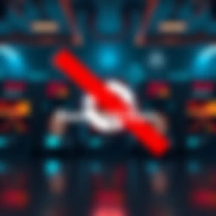 A graphic showing a crossed-out reload symbol with DC server icons in the background