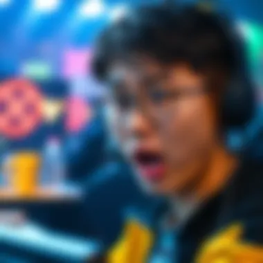 A graphic showing Ren Lin with a shocked expression and a disqualification symbol, representing the controversy surrounding his cheating allegations in a gaming tournament.