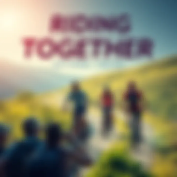 A group of friends cycling together on a scenic trail, enjoying the thrill of the ride and each other's company.