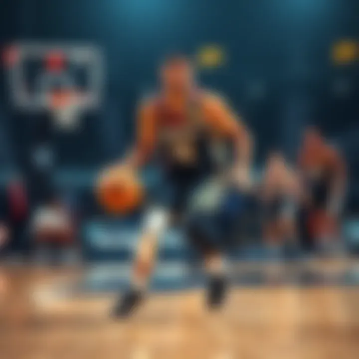 Riley Leroy dribbles the basketball while leading the team on the court, showcasing his MVP skills