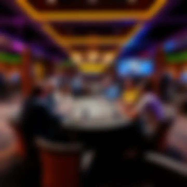Rivers Casino Poker Table A poker table at Rivers Casino in Pittsburgh with players engaged in a 2/5 poker game.