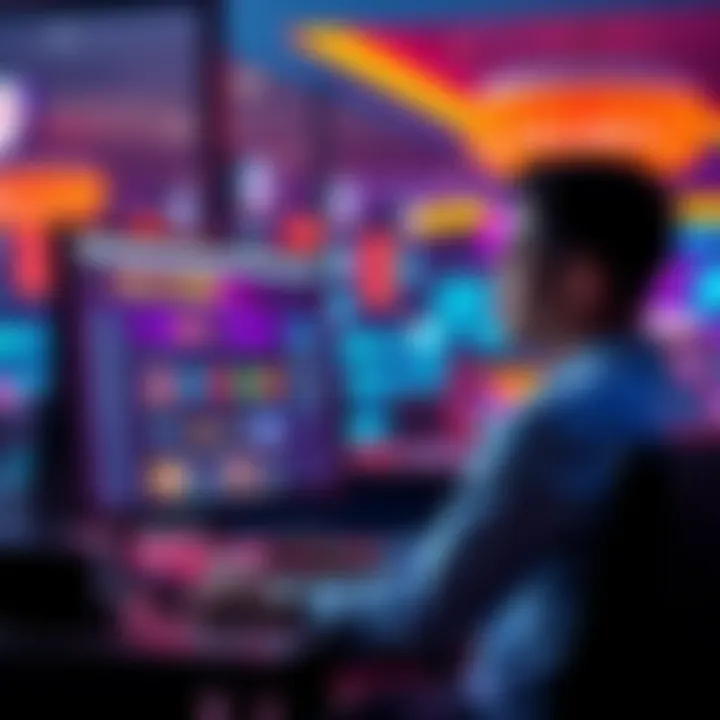 A person sitting at a computer looking at Rolla Casino's website, hopeful for a successful transaction.