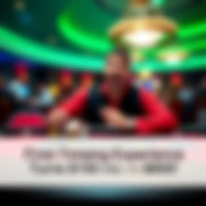 A beginner gambler excitedly playing baccarat at a casino table with chips and cards.