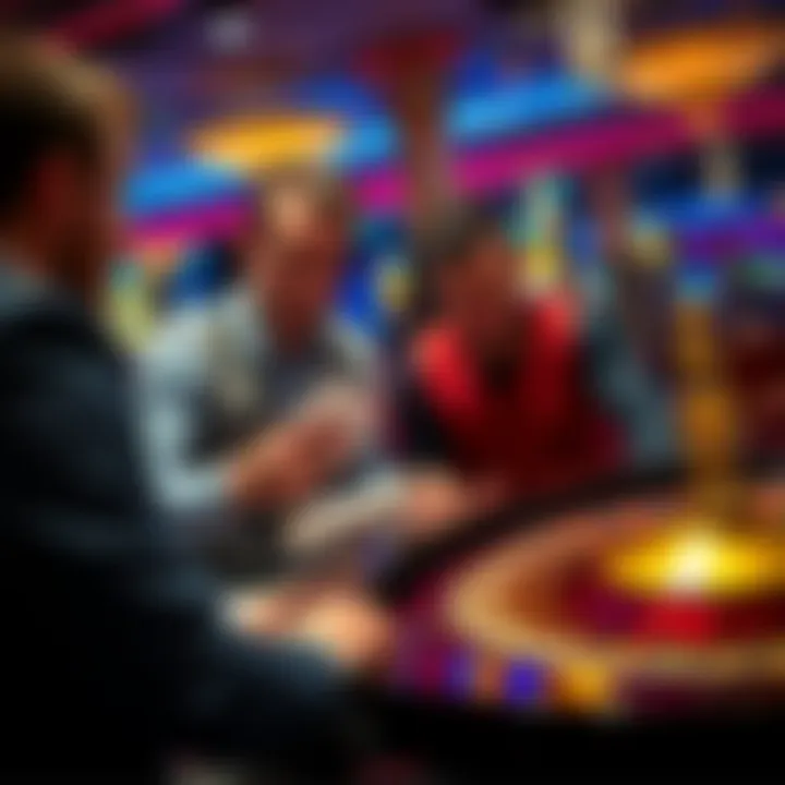 Roulette Player Dispute A frustrated roulette player at a casino table shows a betting slip for a straight bet on four numbers while discussing with a casino staff member.