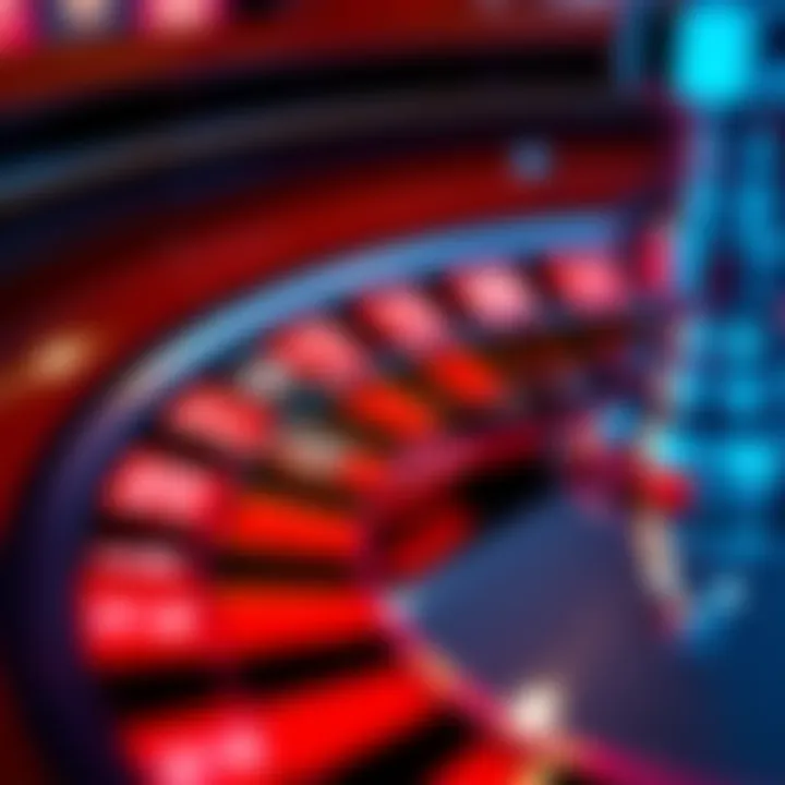 A close-up view of a roulette wheel showing numbers except 0, 00, and 1