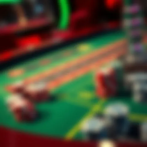 A close-up view of a green roulette table featuring a 000 section and chips stacked on different bets