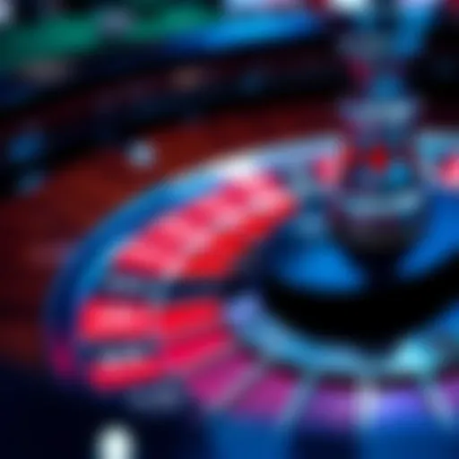 A close-up of a roulette wheel featuring a black betting chip placed on the black section