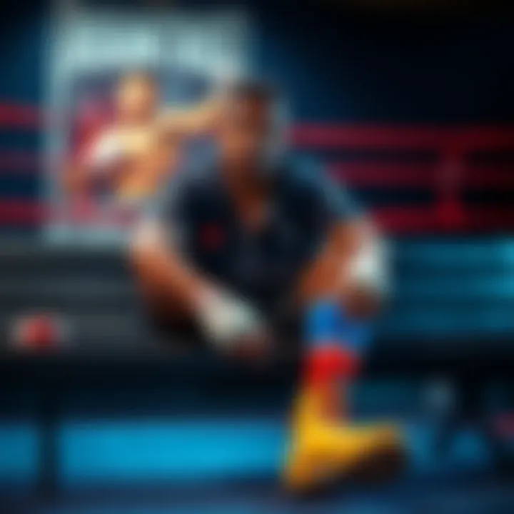Rountree Jr. Injury Announcement Rountree Jr. sitting on a bench, looking disappointed, with a medical wrap on his leg, while a fight poster is seen in the background.