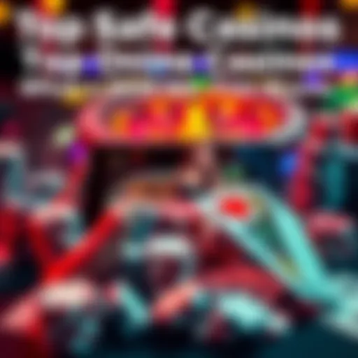 A user enjoying a safe online casino on a mobile device, surrounded by casino chips and playing cards.