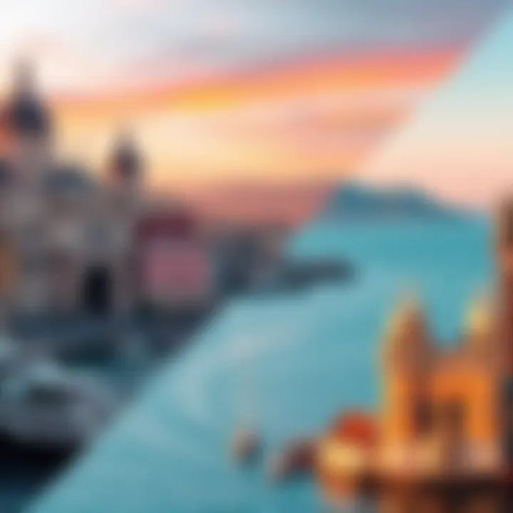 A split image showing iconic landmarks of Nice and Lyon with safety indicators