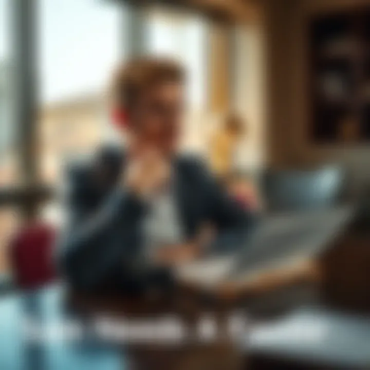 A person named Sam sitting at a table looking thoughtful, with a notepad and pen ready to outline a request, reflecting the weight of their ask.