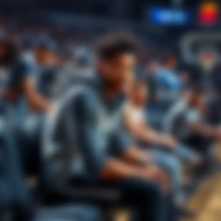 Sandro Sitting on the Bench Sandro sitting on the bench, looking concerned during a game, with teammates on the court in the background.