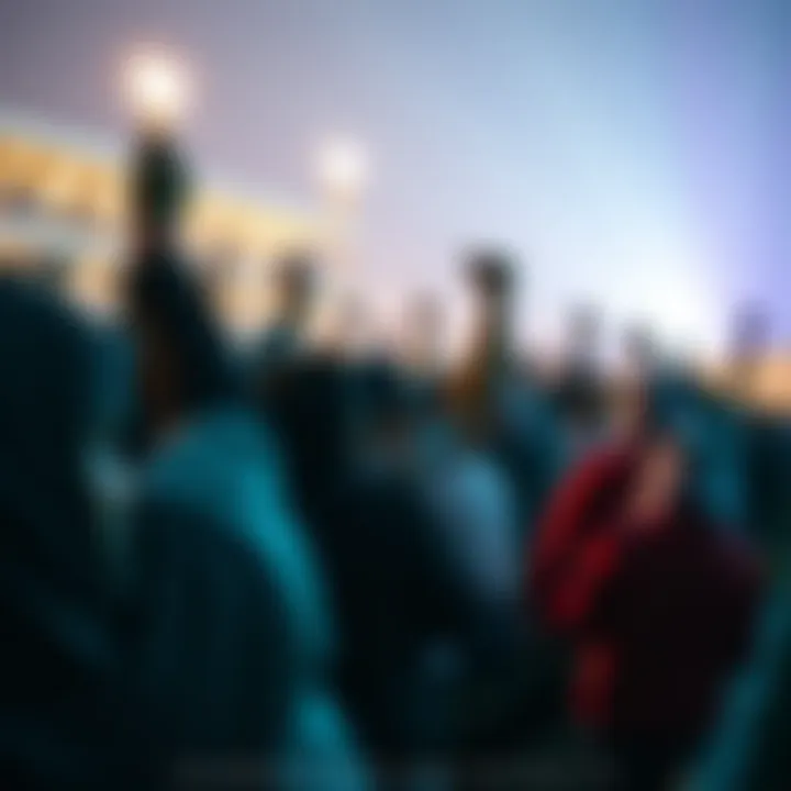 Crowd of horse racing fans cheering at the Saudi Cup event