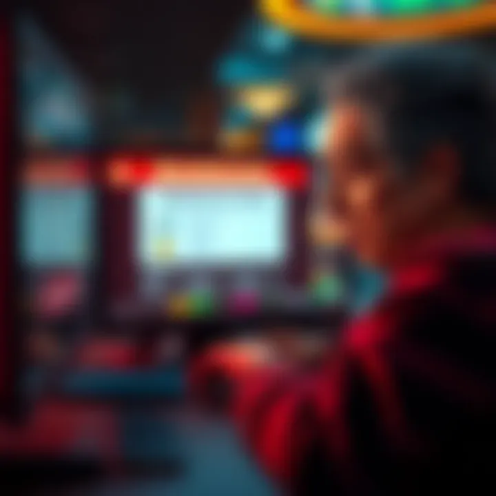 A frustrated player looking at a blocked account notification with missing fund details on a computer screen