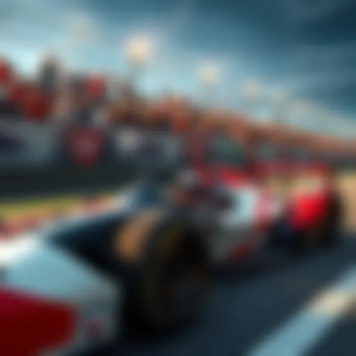 SD Racingnow driving a sleek racing car on a track, with fans cheering in the background