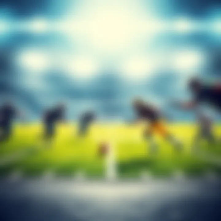 A football field showing the Seattle Seahawks and LA Rams players in action during the game