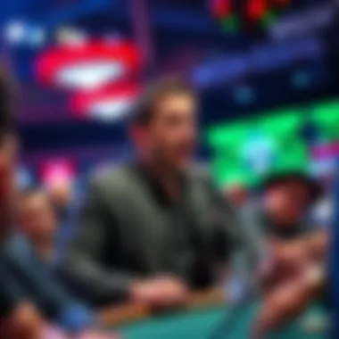 Sean Perry passionately addresses Daniel Negreanu during the $50K High Roller event at WSOP, surrounded by an engaged audience.