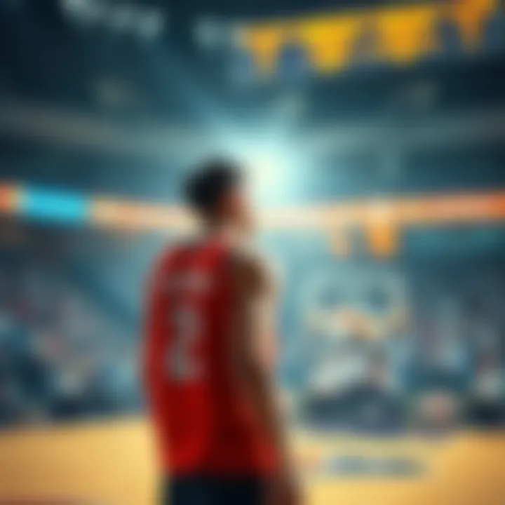 Sengun on the court after missed foul shots Sengun looks disappointed on the basketball court after failing to make foul shots during the game