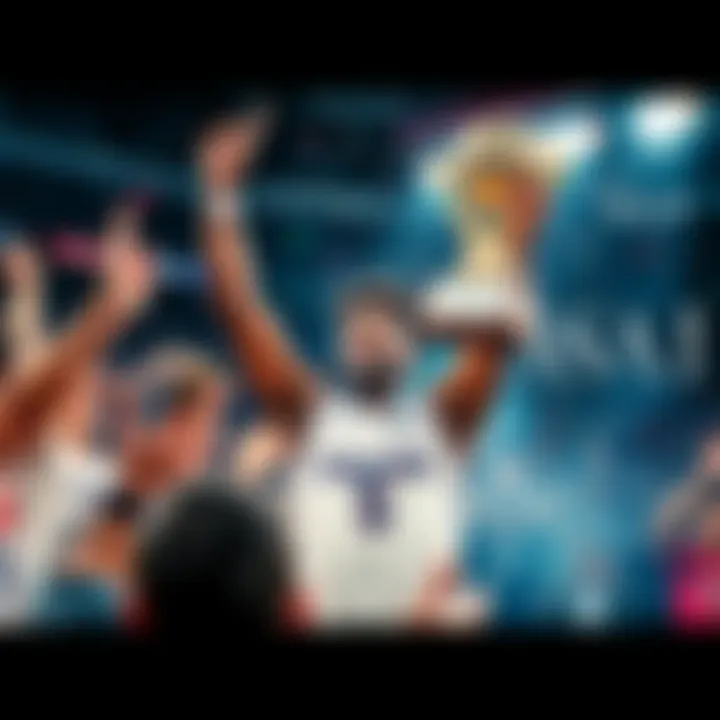 SGA celebrates winning the MVP title with fans cheering and a trophy in hand