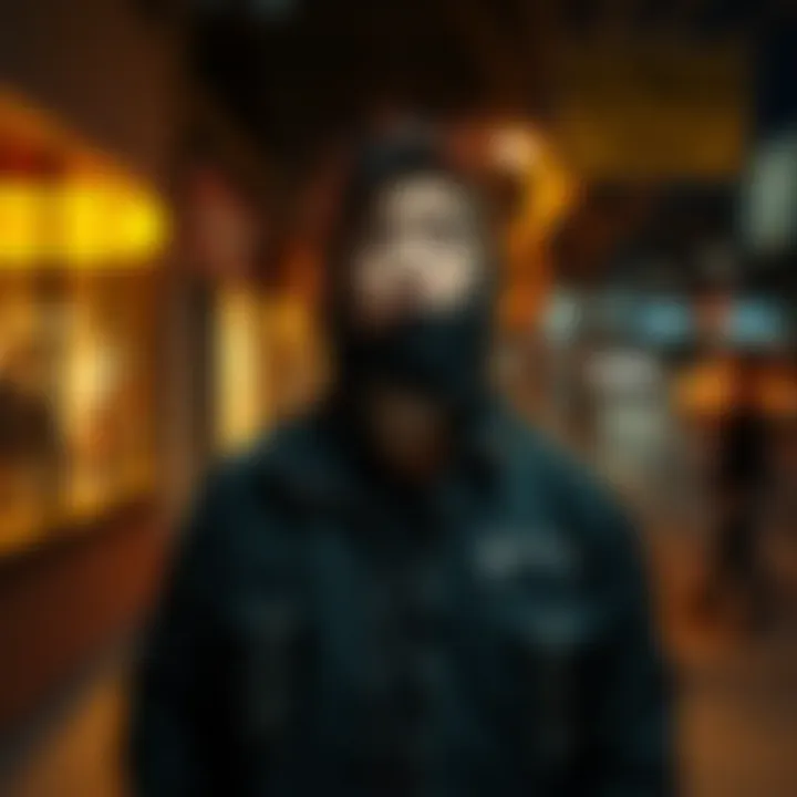 Shocked robbery victim A person standing on a sidewalk looking stunned after a robbery incident, expressing feelings of violation and insecurity.