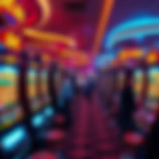 A row of Sic Bo gaming machines with players engaging in the game in a bustling Reno casino environment