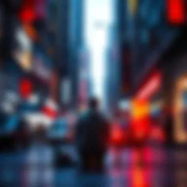A serene figure sitting peacefully in a crowded urban setting, surrounded by noise but unaffected by it, representing the power of silence.