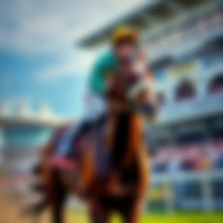 Sir AP McCoy riding a racehorse during a race with a cheering crowd in the background
