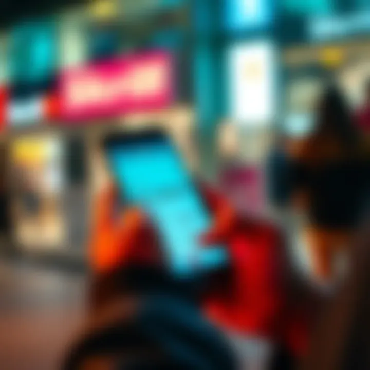 A person checking their phone with a Skrill app open, showing withdrawal times for different amounts of money, highlighting speed for smaller withdrawals and delays for larger ones.