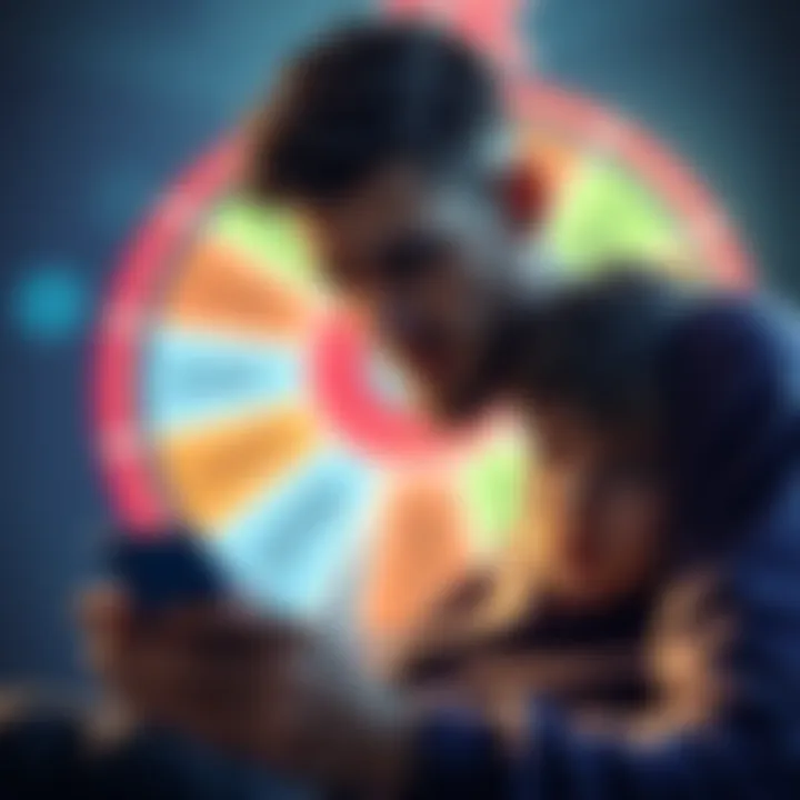 Sky Bet daily spin frustration A frustrated player looking at their phone while using the Sky Bet daily spin feature, with a spinner graphic in the background