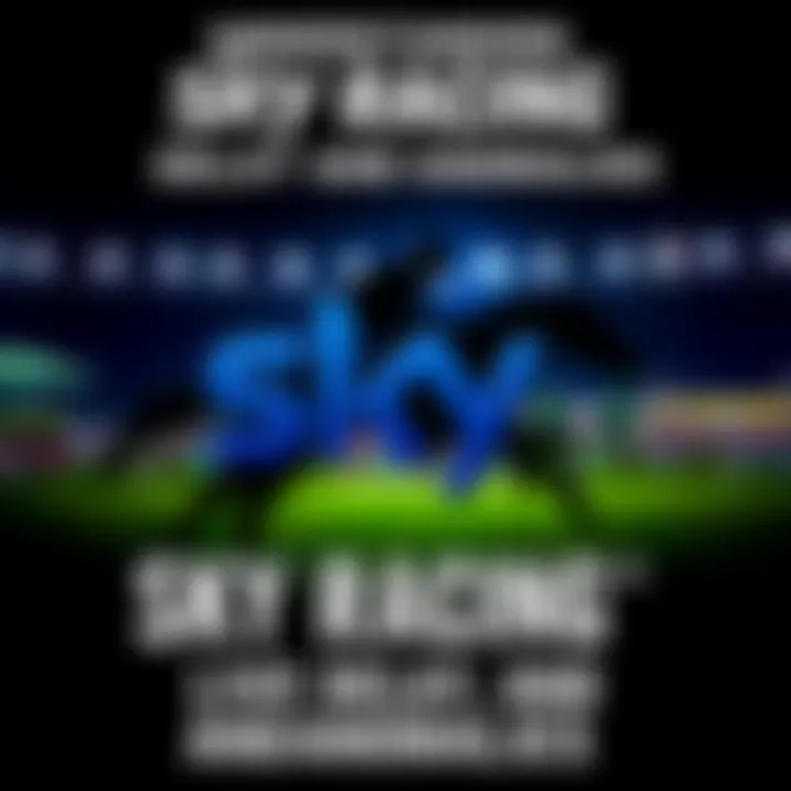 Sky Racing logo with a horse silhouette and racing track background