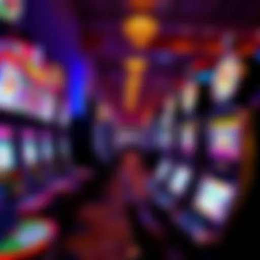 Colorful slot machines with bright lights at Resorts Casino in Atlantic City