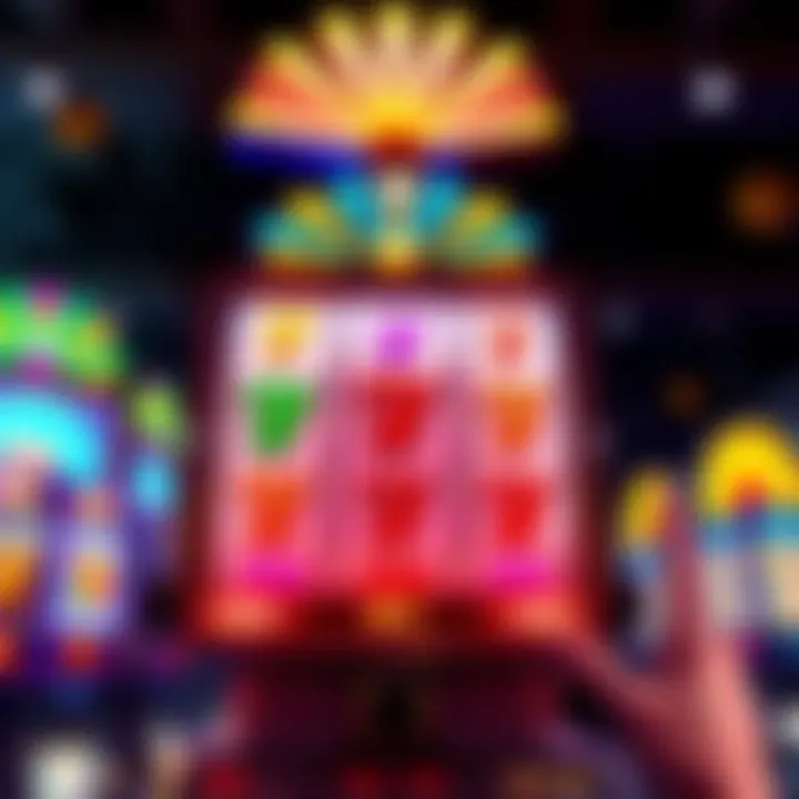 Slot Game Multiplier A vibrant slot machine display showing high multiplier symbols and bright colors, highlighting excitement in gameplay.