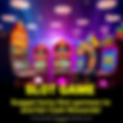 A graphic showing various colorful slot machines with cash rewards, inviting community suggestions for favorite games.