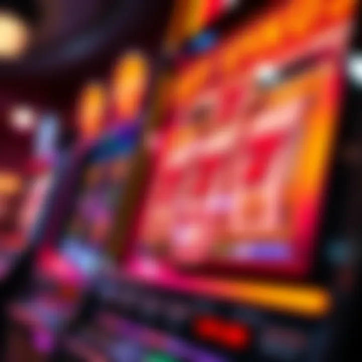 A close-up of a vibrant slot machine showing backup spins being activated by a player after a win.